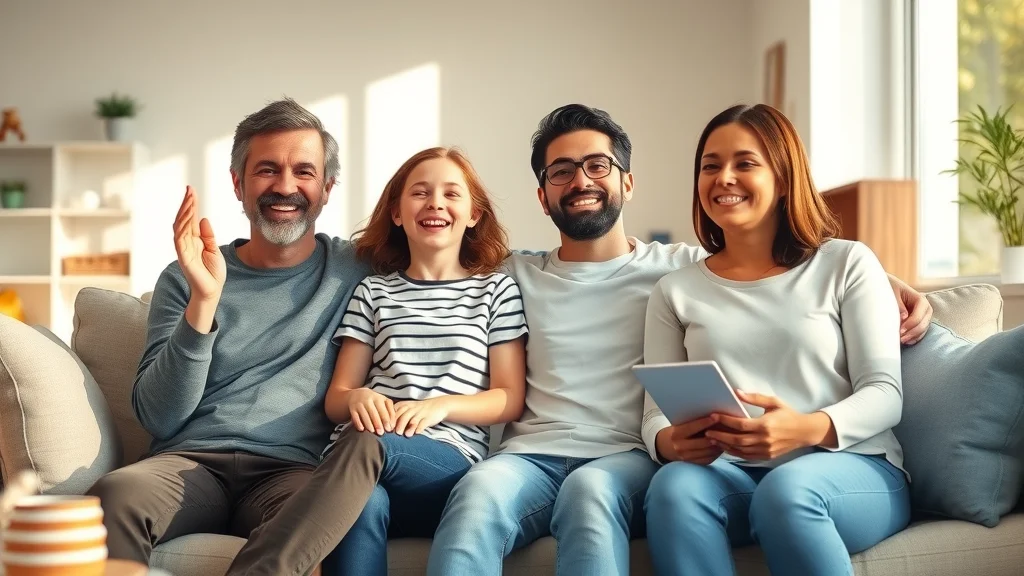 Modern Henderson family at home after successful child custody decision