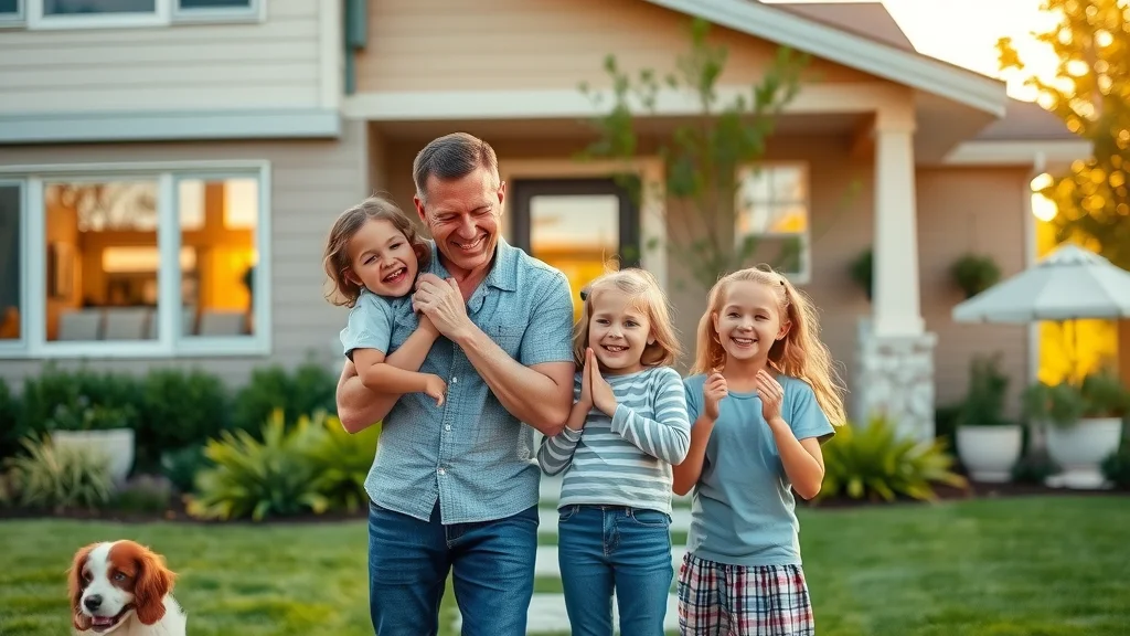 Relieved client with happy family after Henderson Family Law Firm case resolution