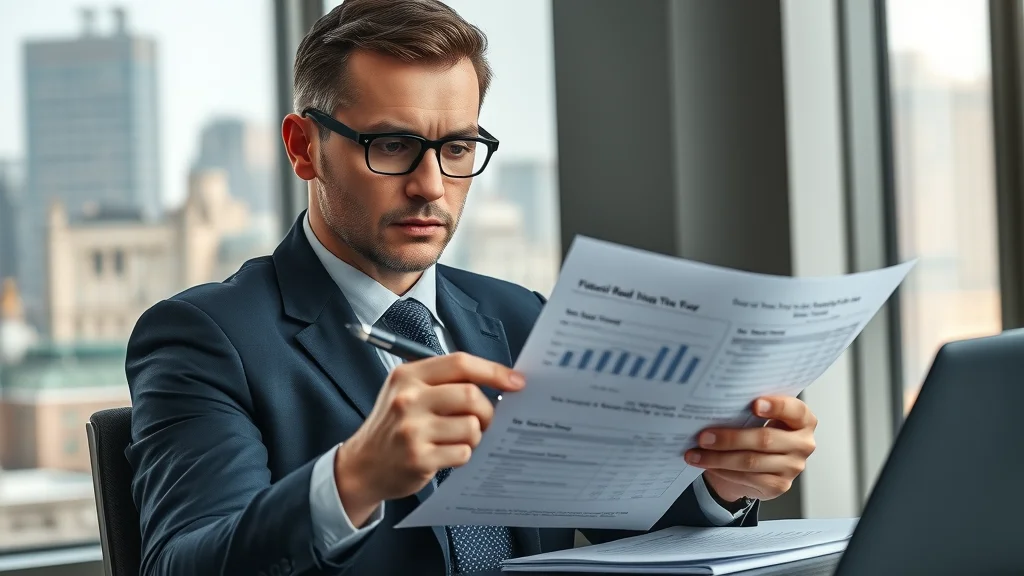 Confident divorce attorney reviewing complex financial and legal documents in Henderson NV office, focused on asset protection.