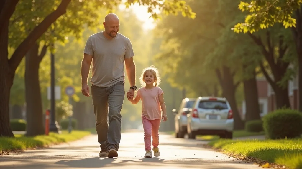 Father and daughter together, highlighting father’s role in joint child custody