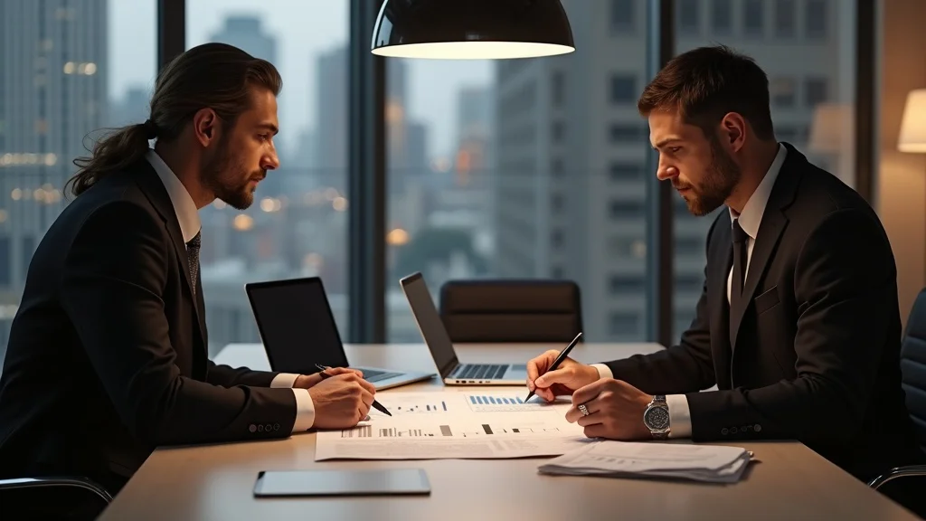 High net worth divorce papers and asset division discussion between affluent clients in Nevada