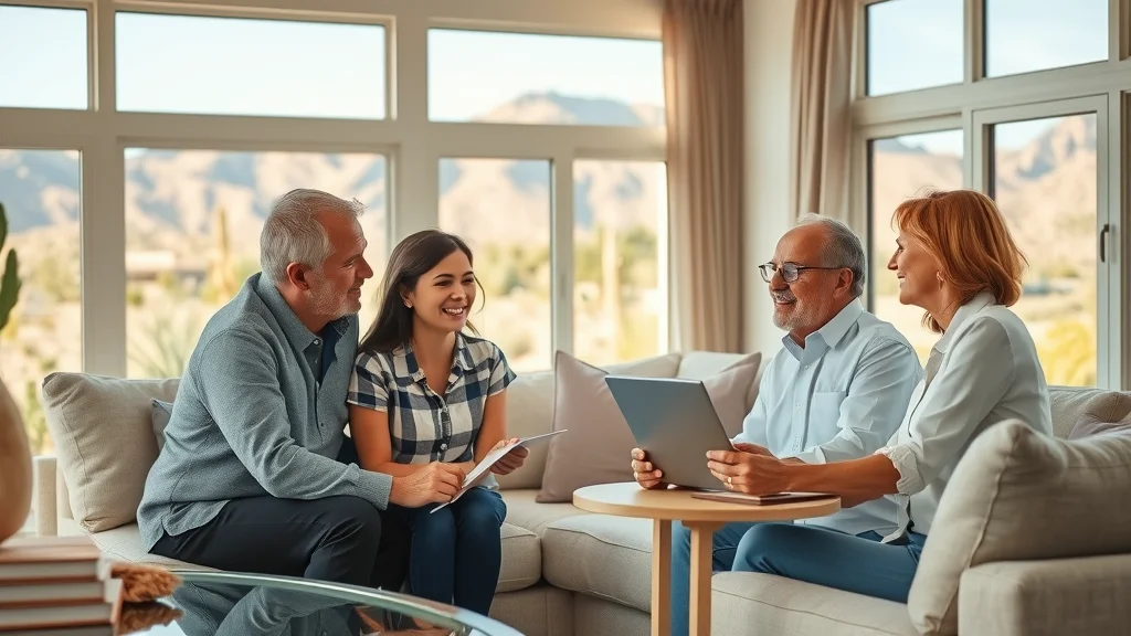 Affluent family discussing child custody and support solutions with attorney in Henderson Nevada