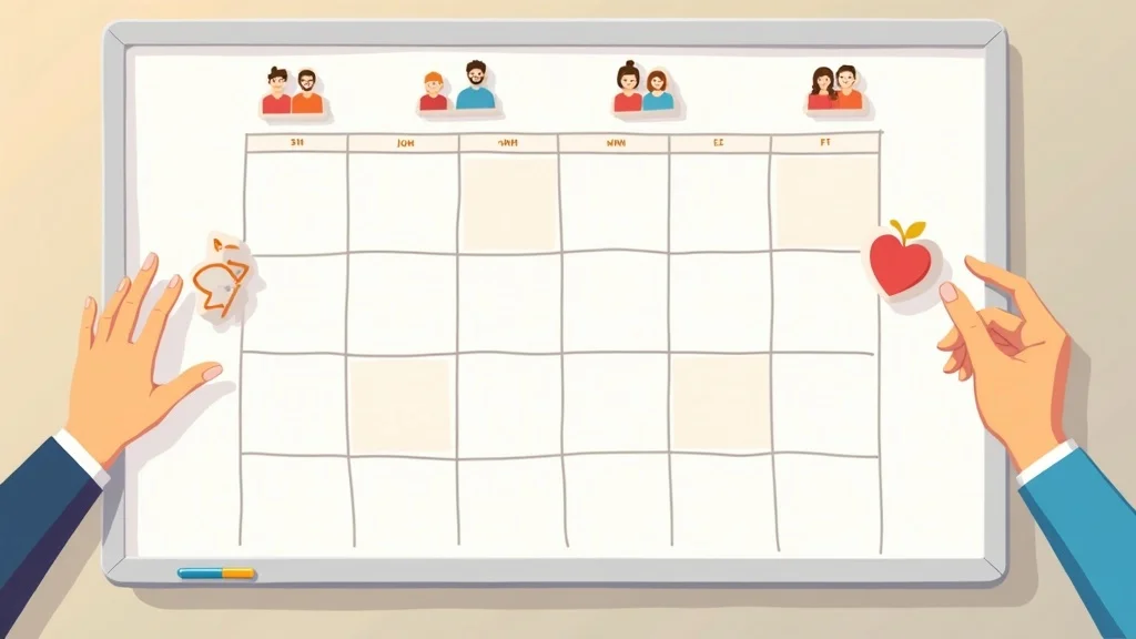 Child custody 2 2 3 rule calendar on office whiteboard