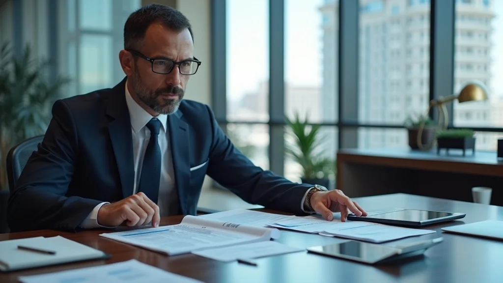 Professional Nevada divorce attorney assessing marital asset valuation documents for a high net worth divorce settlement in Nevada