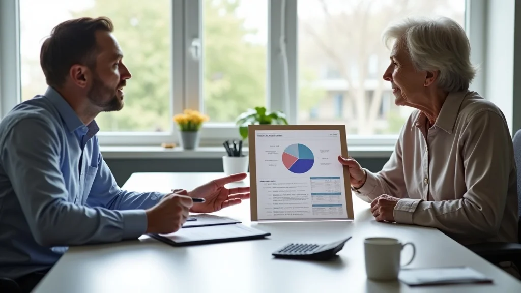 Financial planner explaining division of retirement assets to a high net worth couple in Nevada divorce meeting