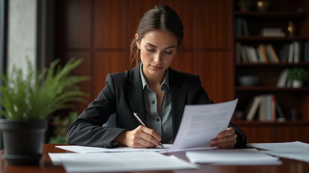 Successful professional woman considering family law paperwork for high net worth menopause and divorce