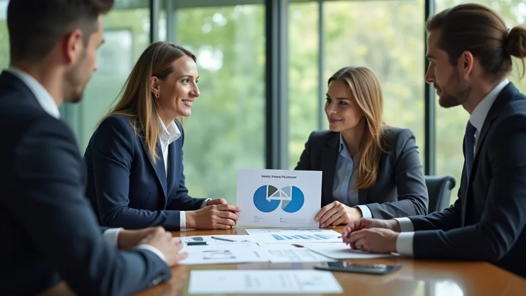 Family law attorney presenting asset division to clients, calm expertise, boardroom – asset division expertise in family law
