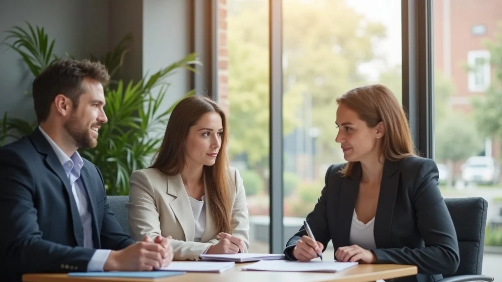 Friendly family law attorney in modern office, family law mediation versus litigation guidance
