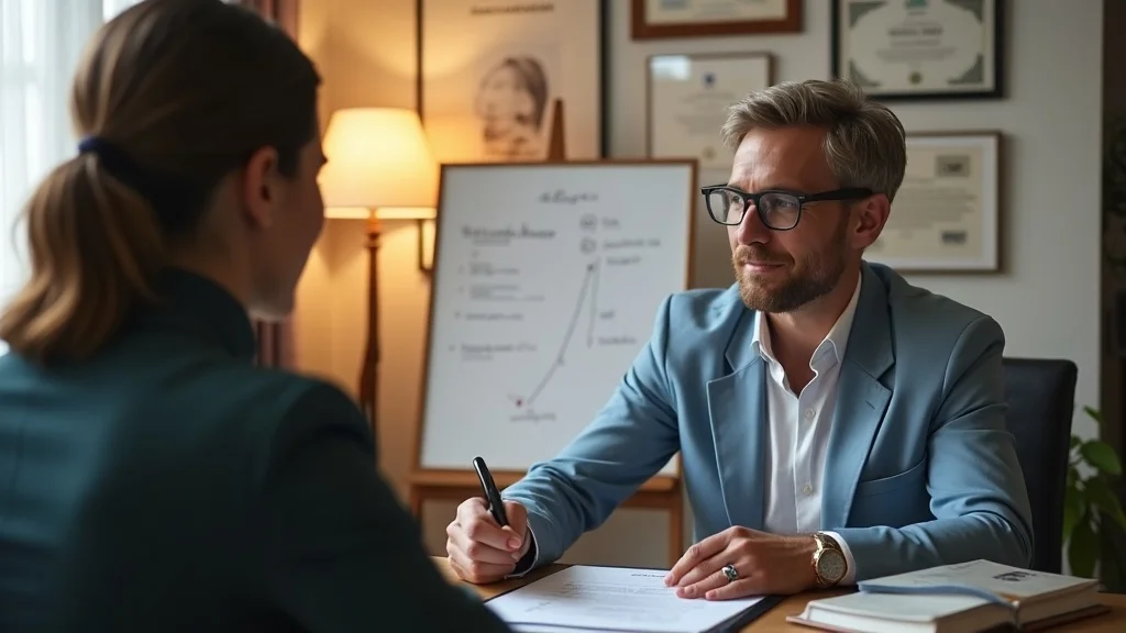 Confident financial advisor outlining divorce financial strategy checklist
