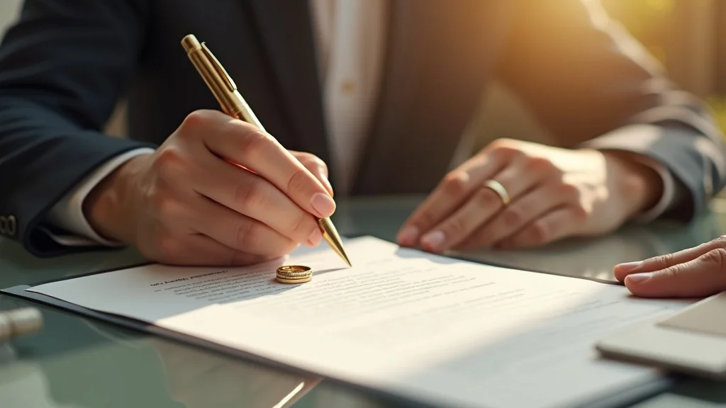Signed prenuptial agreement with wedding rings high net worth divorce