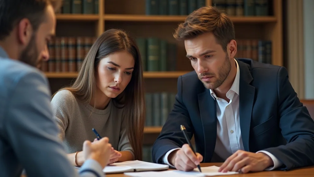 Concerned couple meeting with legal advisor reviewing asset lists - asset division in high net worth divorce