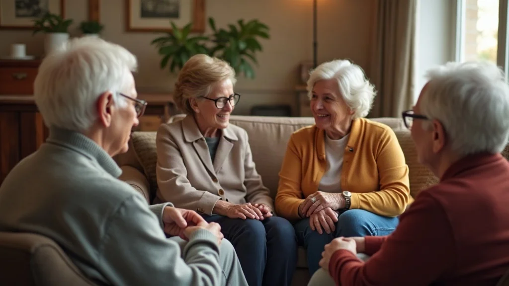 gray divorce and long-term care planning - support group of older adults offering empathy and conversation